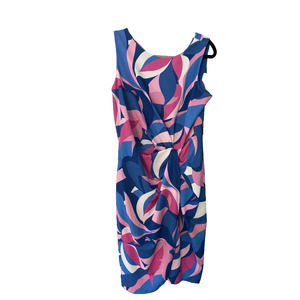 Tahari Arthur S. Levine Cocktail Front Tie Waist Multi Color Size 14 Dress